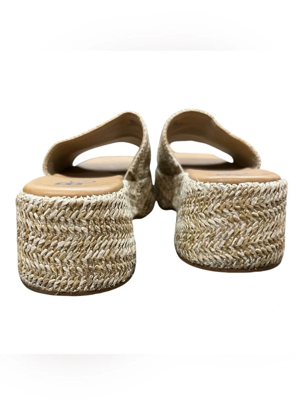 Seychelles Driftwood Raffia Platform Slide Sandals Size 8 EUC
